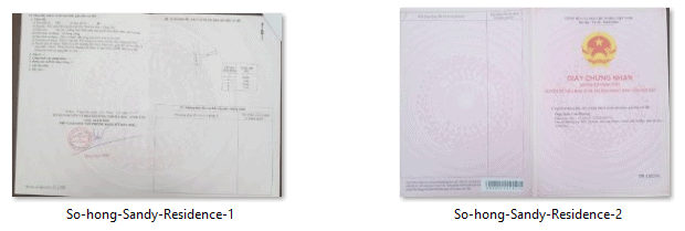 SANDY RESIDENCE 9 Sổ hồng Sandy Residence