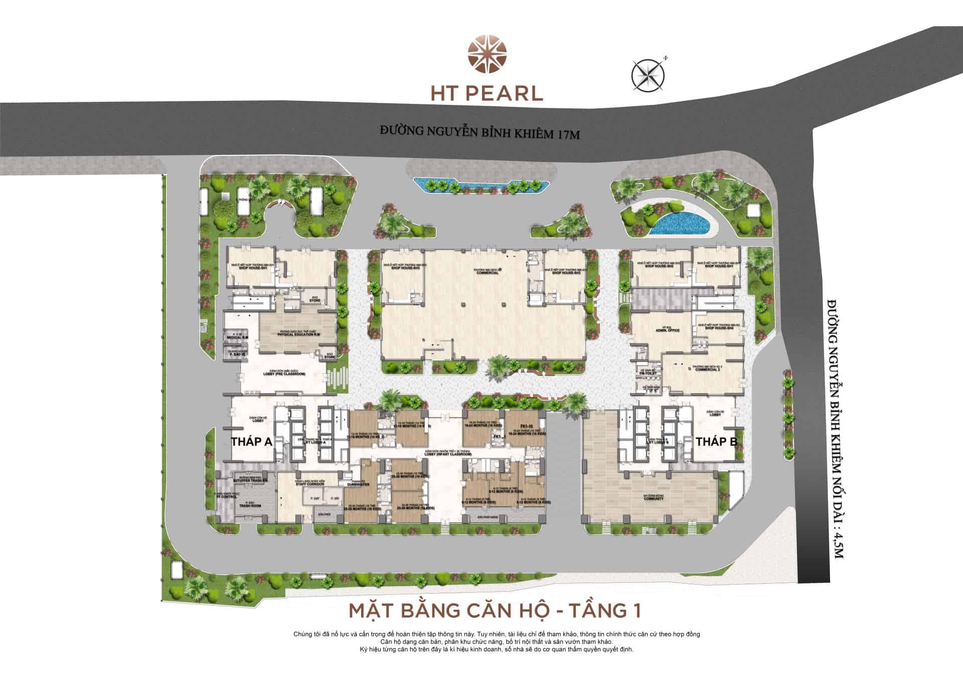 HT PEARL 4 Mặt bằng tầng 1 HT Pearl