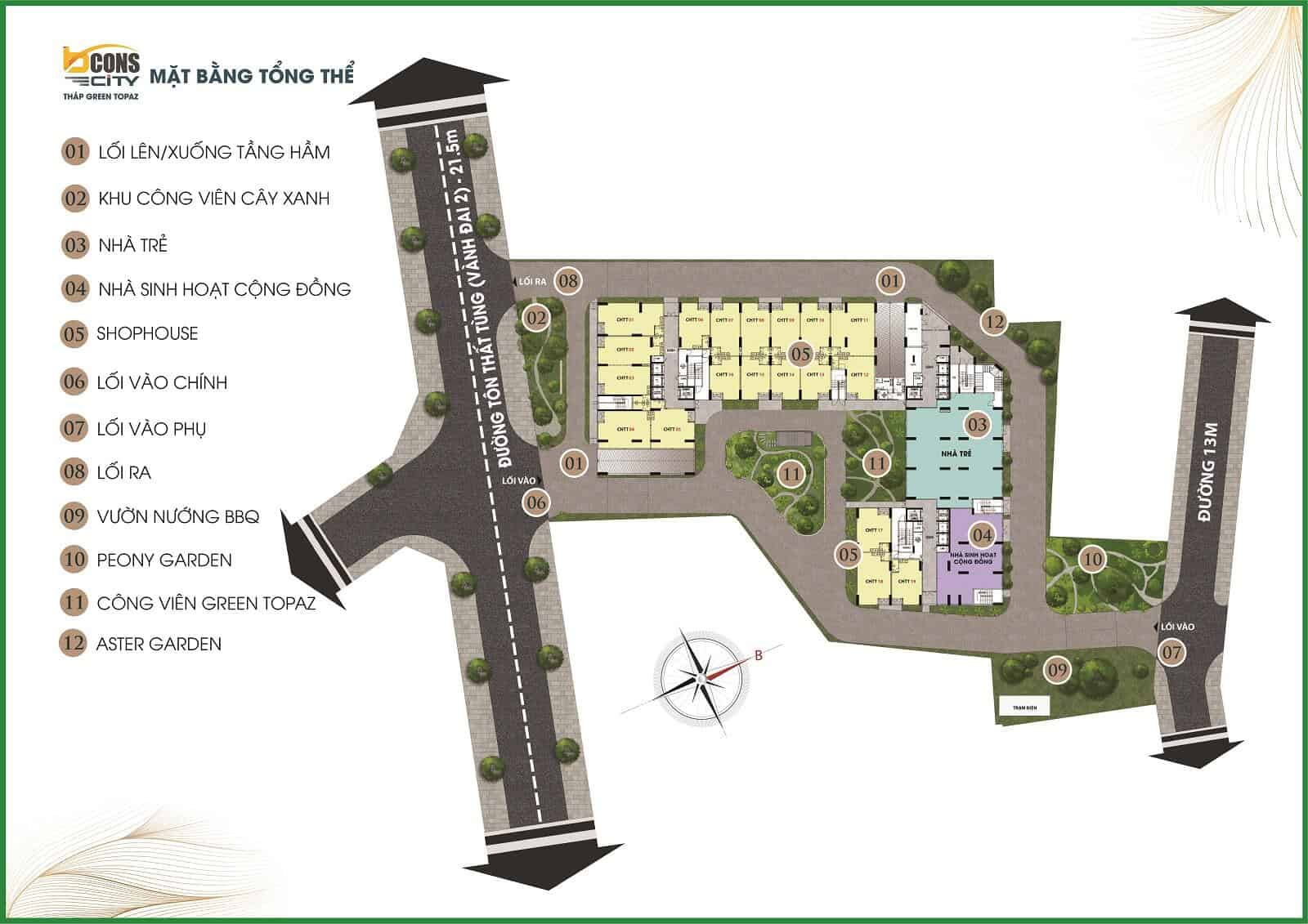 BCONS CITY 13 Mặt bằng tổng thể Bcons City