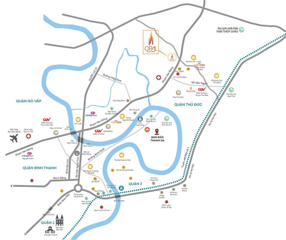 OPAL BOULEVARD 32 vi tri can ho opal boulevard duong pham van dong tinh binh duong